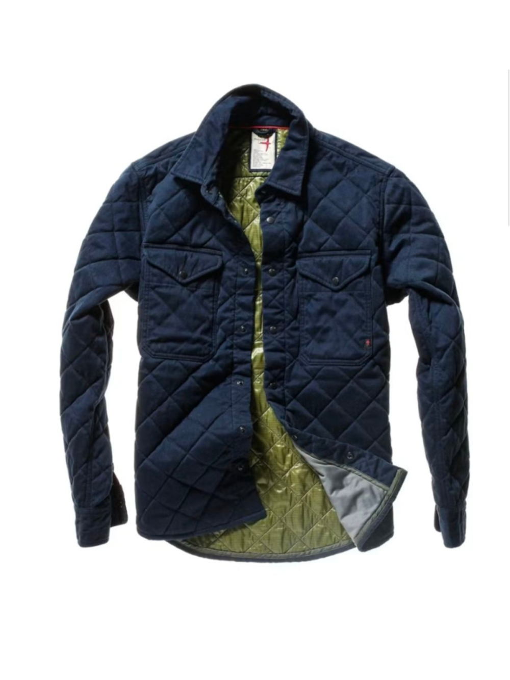 Men's Relwen Moleskin Twill Shirt Jacket M Navy Green Quilted